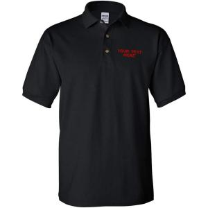 imagePolo Shirts for Men Custom Personalized Text Cotton Short Sleeves Golf TeesBlack