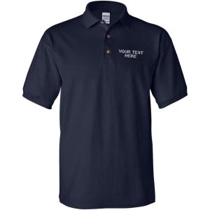 imagePolo Shirts for Men Custom Personalized Text Cotton Short Sleeves Golf TeesNavy