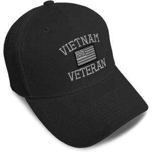 imageSpeedy Pros Baseball Cap Vietnam Veteran F Embroidery Dad Hats for Men ampamp Women Strap ClosureBlack