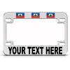 imageSpeedy Pros Custom Text Personlized Haiti Country Flag Metal Bike License Plate Frame Motorcycle Tag Holder  Chrome 4 Holes