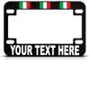 imageSpeedy Pros Custom Text Personlized Italy Country Flag Metal Bike License Plate Frame Motorcycle Tag Holder  Black 4 Holes