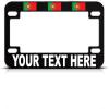 imageSpeedy Pros Custom Text Personlized Portugal Country Flag Metal Bike License Plate Frame Motorcycle Tag Holder  Black 4 Holes