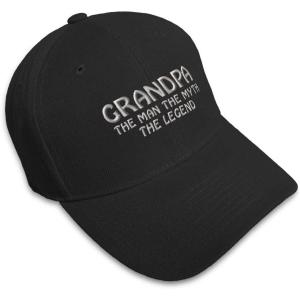imageBaseball Cap Grandpa Man Myth Legend Embroidery Family ampamp Friends Strap ClosureBlack