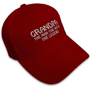 imageBaseball Cap Grandpa Man Myth Legend Embroidery Family ampamp Friends Strap ClosureBurgundy
