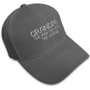 imageBaseball Cap Grandpa Man Myth Legend Embroidery Family ampamp Friends Strap ClosureDark Grey