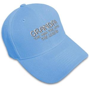 imageBaseball Cap Grandpa Man Myth Legend Embroidery Family ampamp Friends Strap ClosureLight Blue