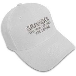 imageBaseball Cap Grandpa Man Myth Legend Embroidery Family ampamp Friends Strap ClosureWhite