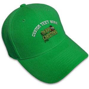 imageCustom Baseball Cap Merry Christmas A Embroidery Dad Hats for Men ampamp WomenKelly Green Personalized Text Here