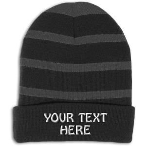 imageCustom Lined Beanie for Men Personalized Text Winter Acrylic 1 SizeBlack Grey