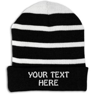 imageCustom Lined Beanie for Men Personalized Text Winter Acrylic 1 SizeBlack White