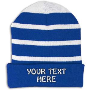 imageCustom Lined Beanie for Men Personalized Text Winter Acrylic 1 SizeRoyal Blue White