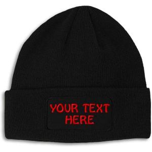 imagePatch Beanie for Men ampamp Women Custom Personalized Text Skull Cap Hats 1 SizeBlack