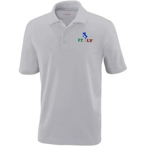 imageCustom Performance Golf Tees Italy Flag Italian Map Embroidery Polyester Short Sleeves Polo Shirts for Men Platinum Design Only Large