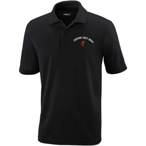 imageCustom Polo Performance Shirt Methodist Embroidery Design Polyester Golf Shirt for Men Black 2X Large Personalized Text Here