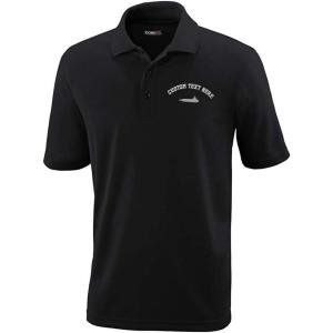 imageCustom Text Embroidered Whole Submarine Mens Adult ButtonEnd Spread Short Sleeve Polyester Proformance Polo Shirt Golf Shirt  Black Large