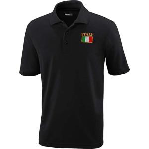 imagePerformance Golf Tees Italy Flag Embroidery Polyester Short Sleeves Polo Shirts for Men Black 2X Large