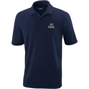 imagePerformance Golf Tees Number 1 PAPA Embroidery Polyester Short Sleeves Polo Shirts for Men Navy Design Only Large