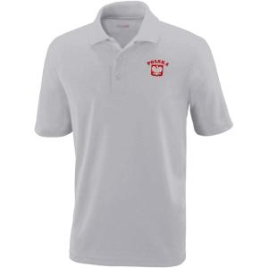 imagePerformance Golf Tees Poland Polska Seal Flag Embroidery Polyester Short Sleeves Polo Shirts for Men Platinum X Large