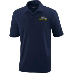 imagePerformance Golf Tees Swedish Flag Sweden Sverige Embroidery Polyester Short Sleeves Polo Shirts for Men Navy 2X Large