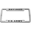 imageSpeedy Pros Retired US Army Zinc Metal License Plate Frame Car Auto Tag Holder Chrome 4 Holes