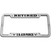 imageSpeedy Pros Us States Air Force Retired Metal Military Zinc Metal License Plate Frame Car Auto Tag Holder Chrome 4 Holes