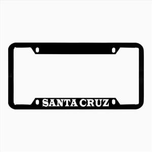 imageSanta Cruz Zinc Metal License Plate Frame Car Auto Tag Holder  Black 4 Holes