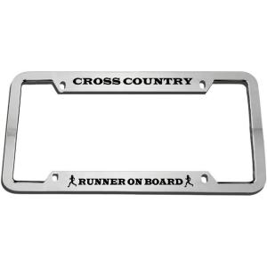 imageSpeedy Pros Cross Country Runner On Board Zinc Metal License Plate Frame Car Auto Tag Holder Chrome 4 Holes