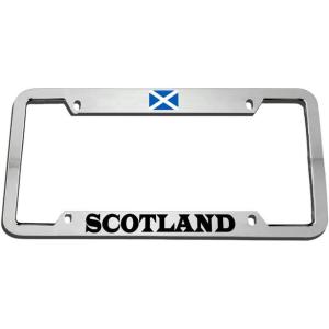 imageSpeedy Pros Scotland Scottish Flag Country Zinc Metal License Plate Frame Car Auto Tag Holder  Chrome 4 Holes
