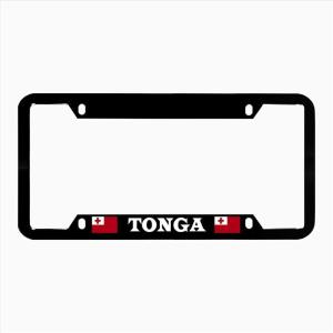 imageSpeedy Pros Tonga Country Zinc Metal License Plate Frame Car Auto Tag Holder  Black 4 Holes