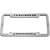 imageId Rather Be Woodworking Zinc Metal License Plate Frame Car Auto Tag Holder  Chrome 4 Holes