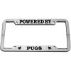 imagePowered by Pugs Zinc Metal License Plate Frame Car Auto Tag Holder  Chrome 4 Holes