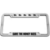 imageSave The Honey Bees Zinc Metal License Plate Frame Car Auto Tag Holder  Chrome 4 Holes