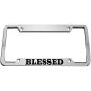 imageSpeedy Pros Blessed Zinc Metal License Plate Frame Car Auto Tag Holder  Chrome 4 Holes