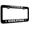 imageSpeedy Pros Metal License Plate Frame Rather Be Golfing Golf Metal Tag Holder Car Accessories Chrome 2 Holes 1 FrameBlack 2 Holes