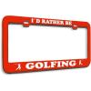 imageSpeedy Pros Metal License Plate Frame Rather Be Golfing Golf Metal Tag Holder Car Accessories Chrome 2 Holes 1 FrameRed 2 Holes