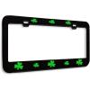 imageSpeedy Pros Metal License Plate Frame Shamrock Green Irish Ireland Metal Tag Holder Car Accessories Black 2 Holes 1 FrameBlack 2 Holes
