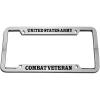 imageSpeedy Pros United States Army Combat Veteran Zinc Metal License Plate Frame Car Auto Tag Holder Chrome 4 Holes