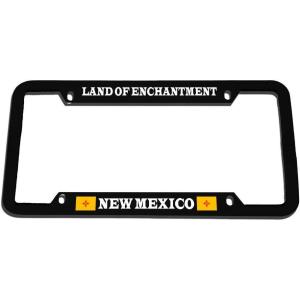 imageSpeedy Pros Land of Enchantment New Mexico Zinc Metal License Plate Frame Car Auto Tag Holder  Black 4 Holes