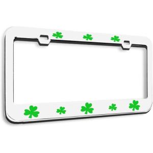 imageSpeedy Pros Metal License Plate Frame Shamrock Green Irish Ireland Metal Tag Holder Car Accessories Black 2 Holes 1 FrameWhite 2 Holes