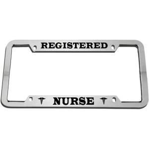 imageSpeedy Pros Registered Nurse Zinc Metal License Plate Frame Car Auto Tag Holder Chrome 4 Holes
