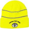imageCustom Reflective Beanie Chaplain Cross Sign Embroidery AcrylicNeon Yellow
