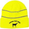 imageCustom Reflective Beanie Nubian Goat A Embroidery AcrylicNeon Yellow