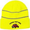 imageCustom Reflective Beanie Snub Nose Tow Truck Embroidery AcrylicNeon Yellow
