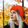 imageCustom Reflective Beanie Train D60 Embroidery AcrylicNeon Orange