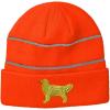 imageCustom Reflective Beanie Golden Retriever Dog C Embroidery Acrylic High Visibility Running Gear Skull Cap for Men ampamp Women Neon Orange Design Only