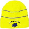 imageCustom Reflective Beanie Royal Blue Semi Truck Driver Embroidery AcrylicNeon Yellow