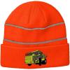 imageCustom Reflective Beanie Yellow Big Dump Truck Embroidery AcrylicNeon Orange