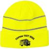 imageCustom Reflective Beanie Yellow Big Dump Truck Embroidery AcrylicNeon Yellow