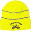 imageCustom Reflective Beanie Yellow Dirt Bike Embroidery AcrylicNeon Yellow