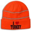 imageReflective Beanie for Men ampamp Women I Love Turkey I Love Acrylic 1 SizeNeon Orange
